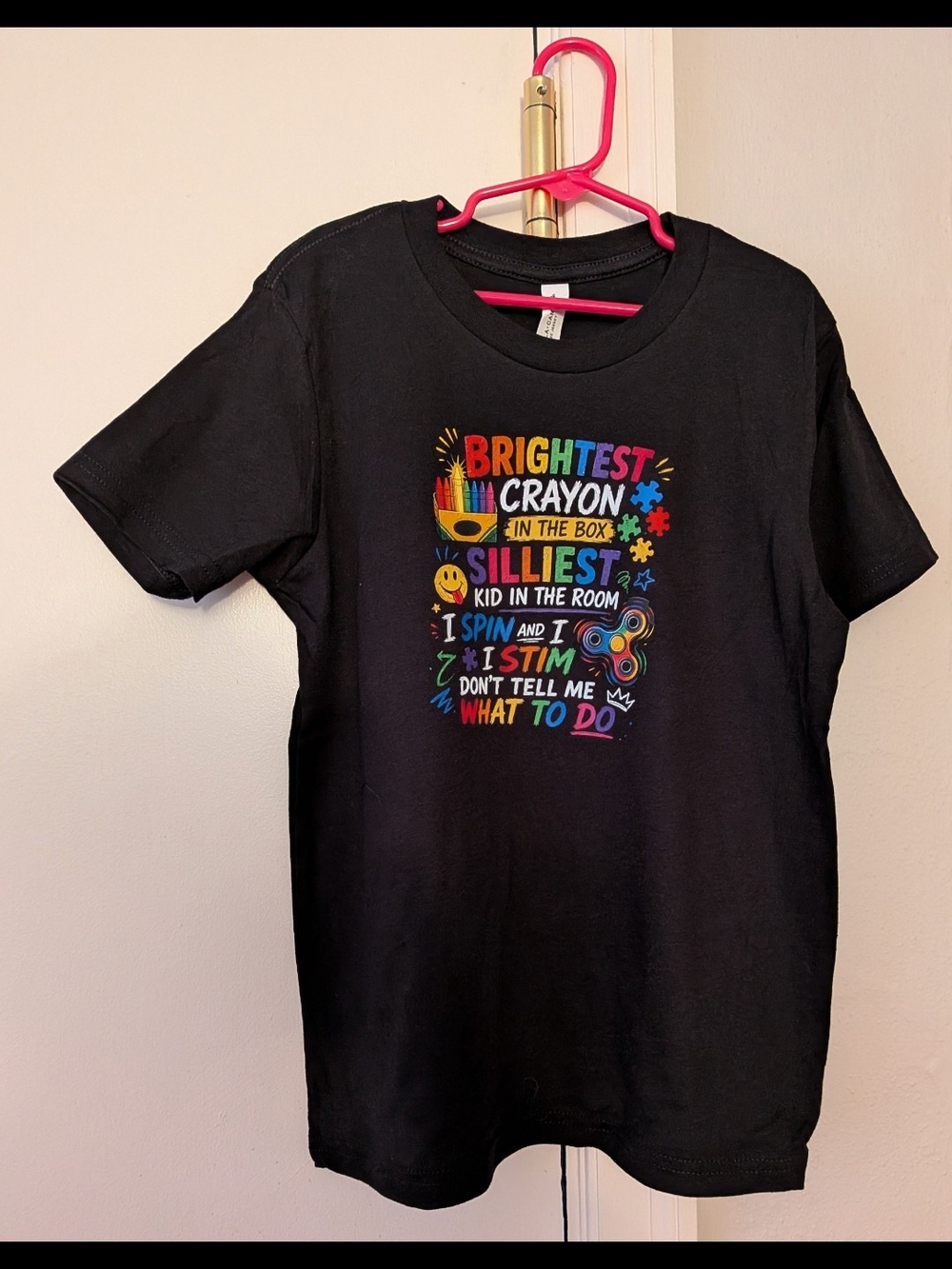 Bella Canvas Kids' Black Graphic Tee Autism Awareness Designed By Me